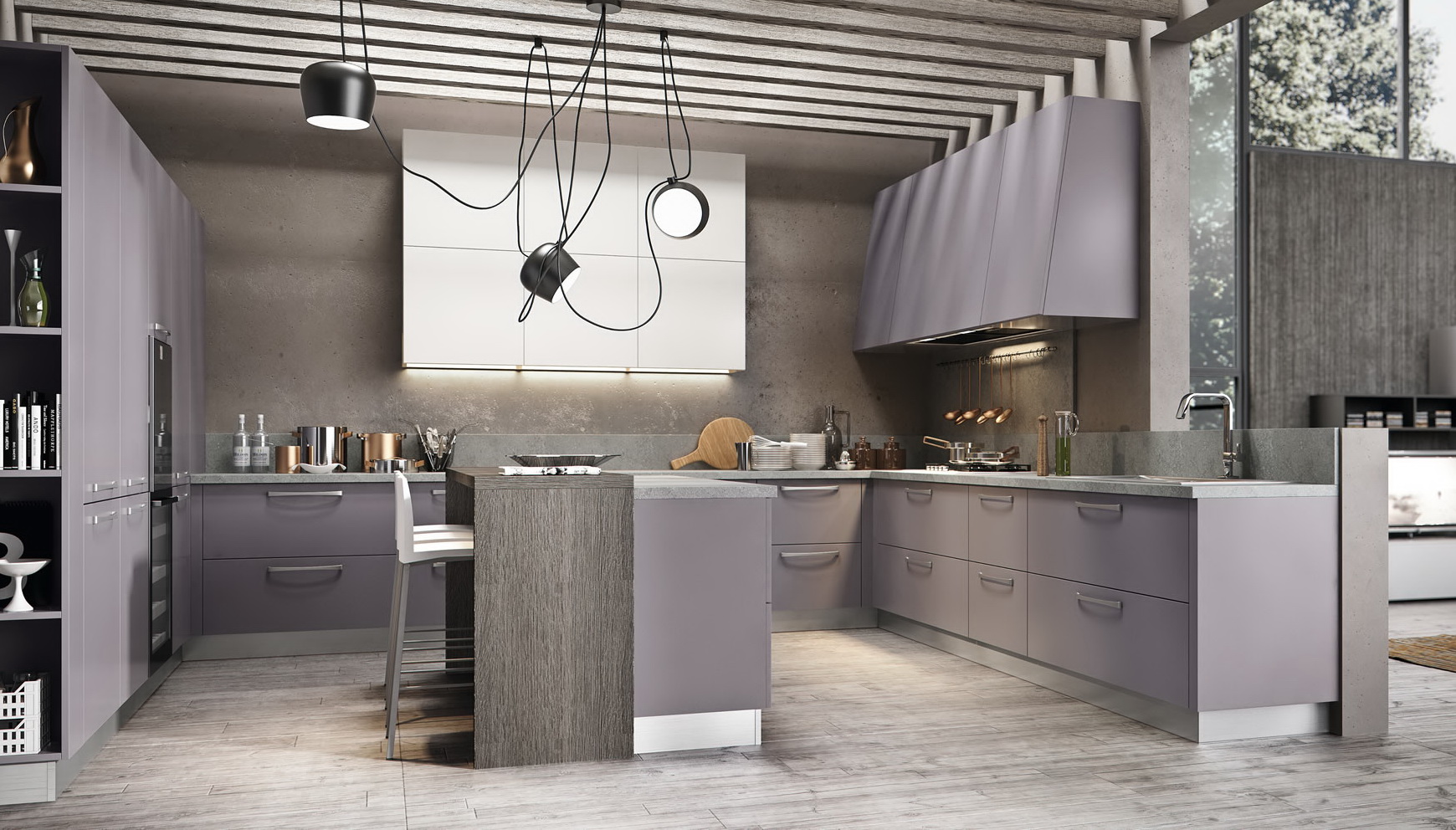 Кухня сиреневая в интерьере: фото и примеры сочетания цветов в дизайне помещения. - Дизайн кухни