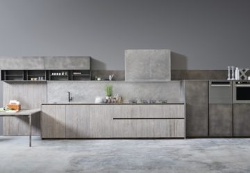 Кухня – бетон и дерево. Дизайн серой кухни