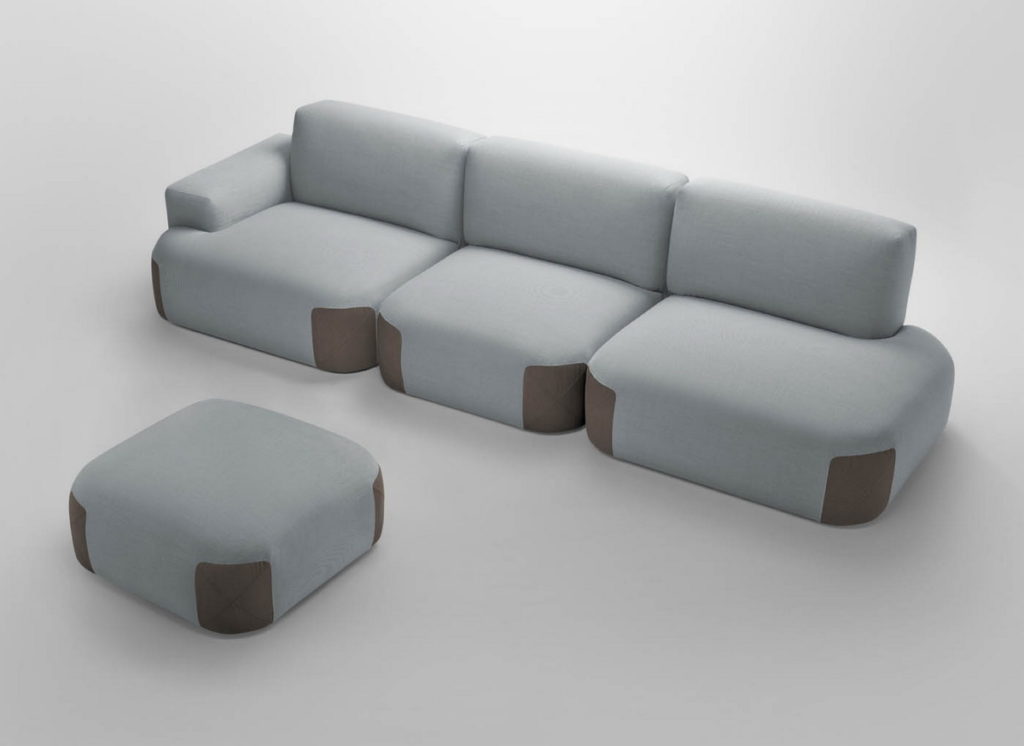 Комбинированный диван – ткань и кожа