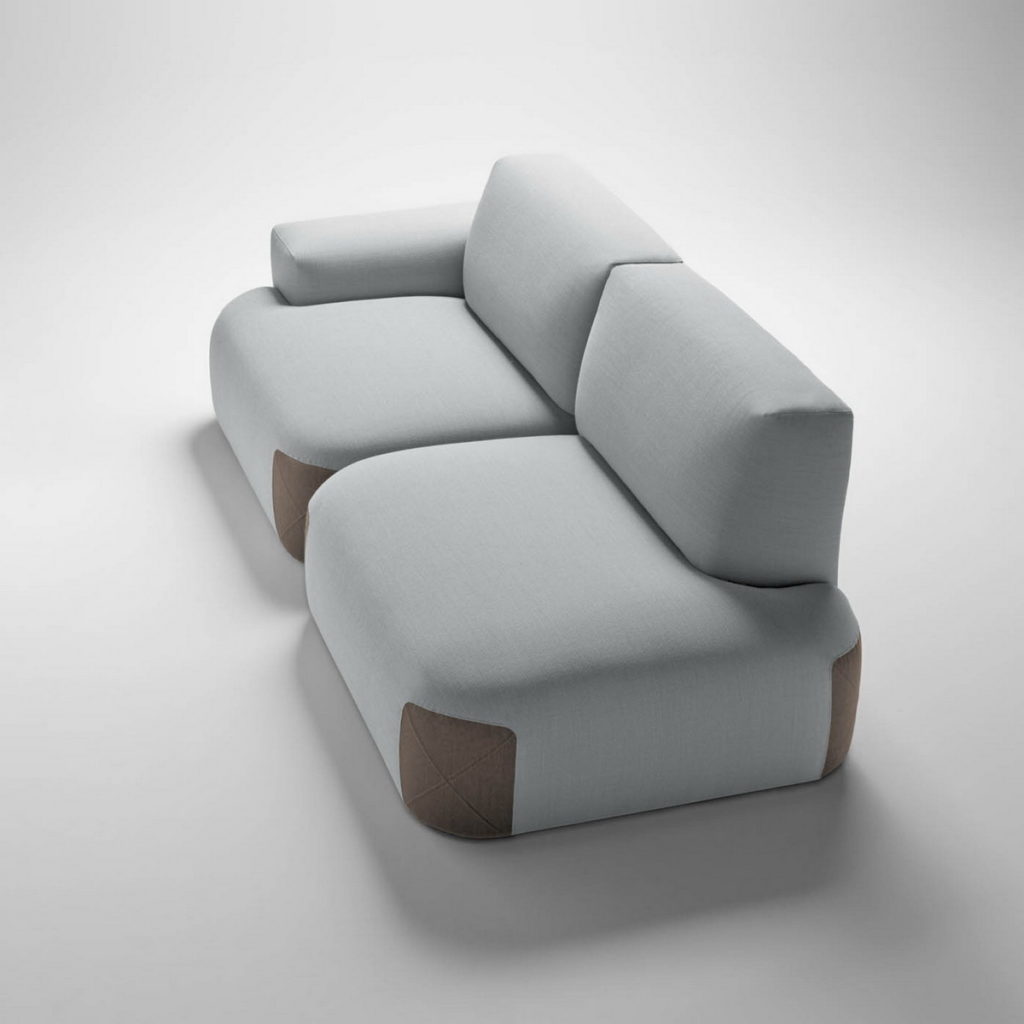Комбинированный диван – ткань и кожа